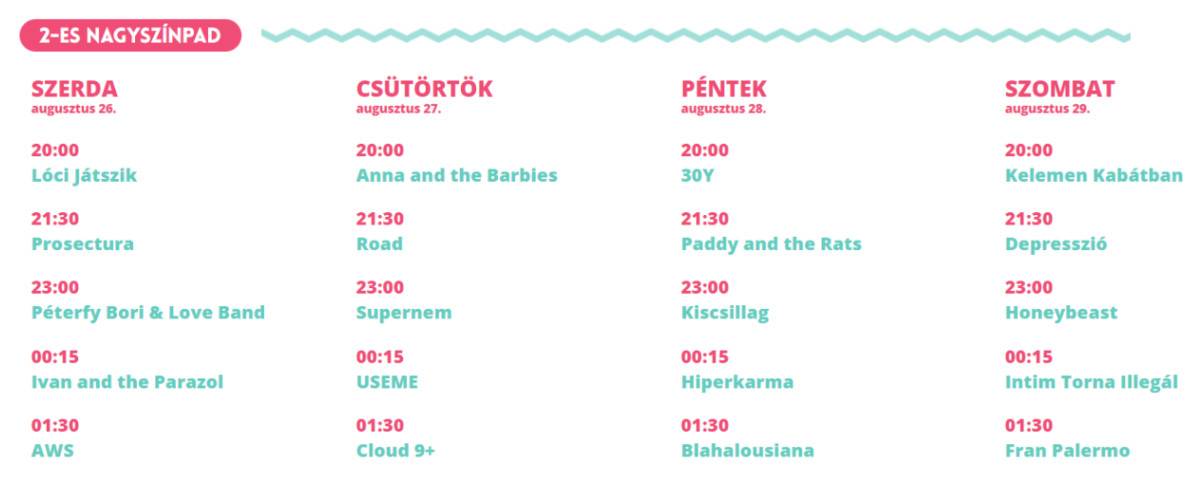 EFOTT 2020 Nagyszínpad 2 program