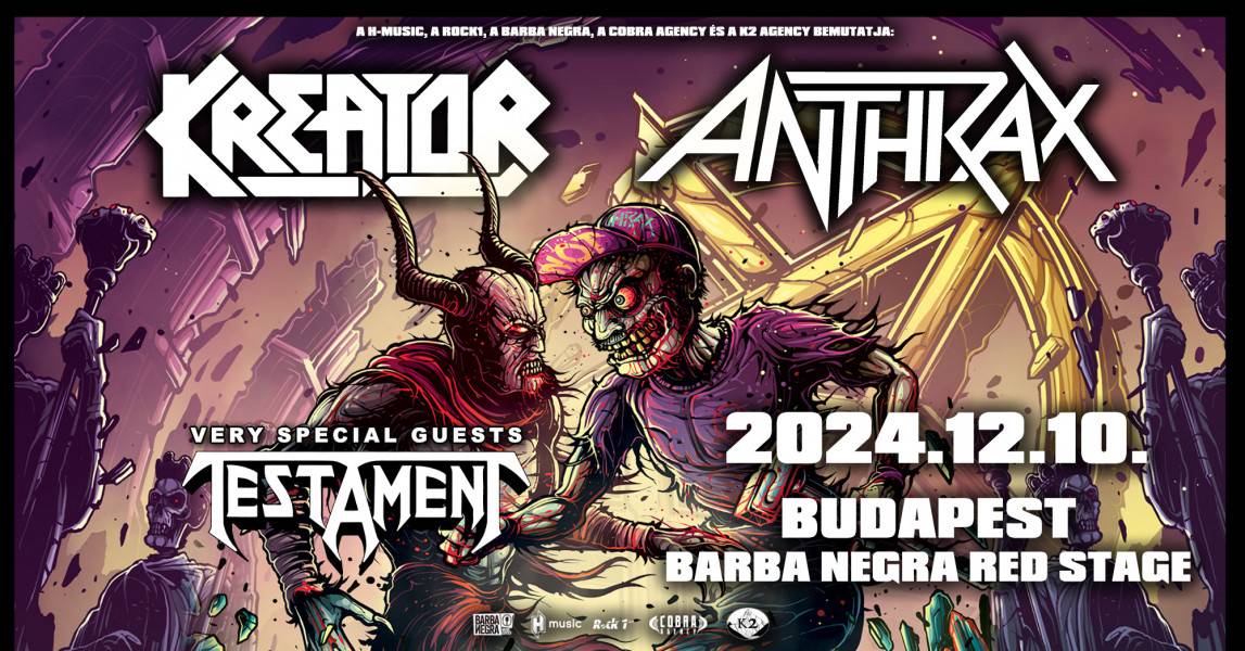Kreator, Anthrax, Testament - 2024 Budapest