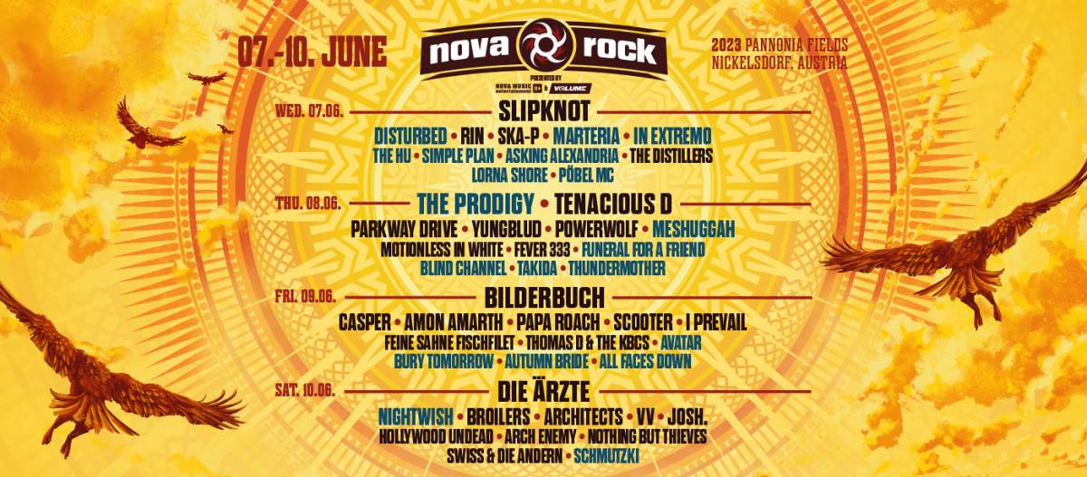Nova Rock 2023 fellépők