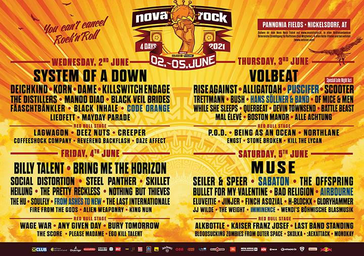 Nova Rock 2021 line-up