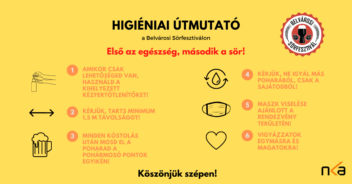 Belvárosi Sörfesztivál 2020 higiéniai intézkedések