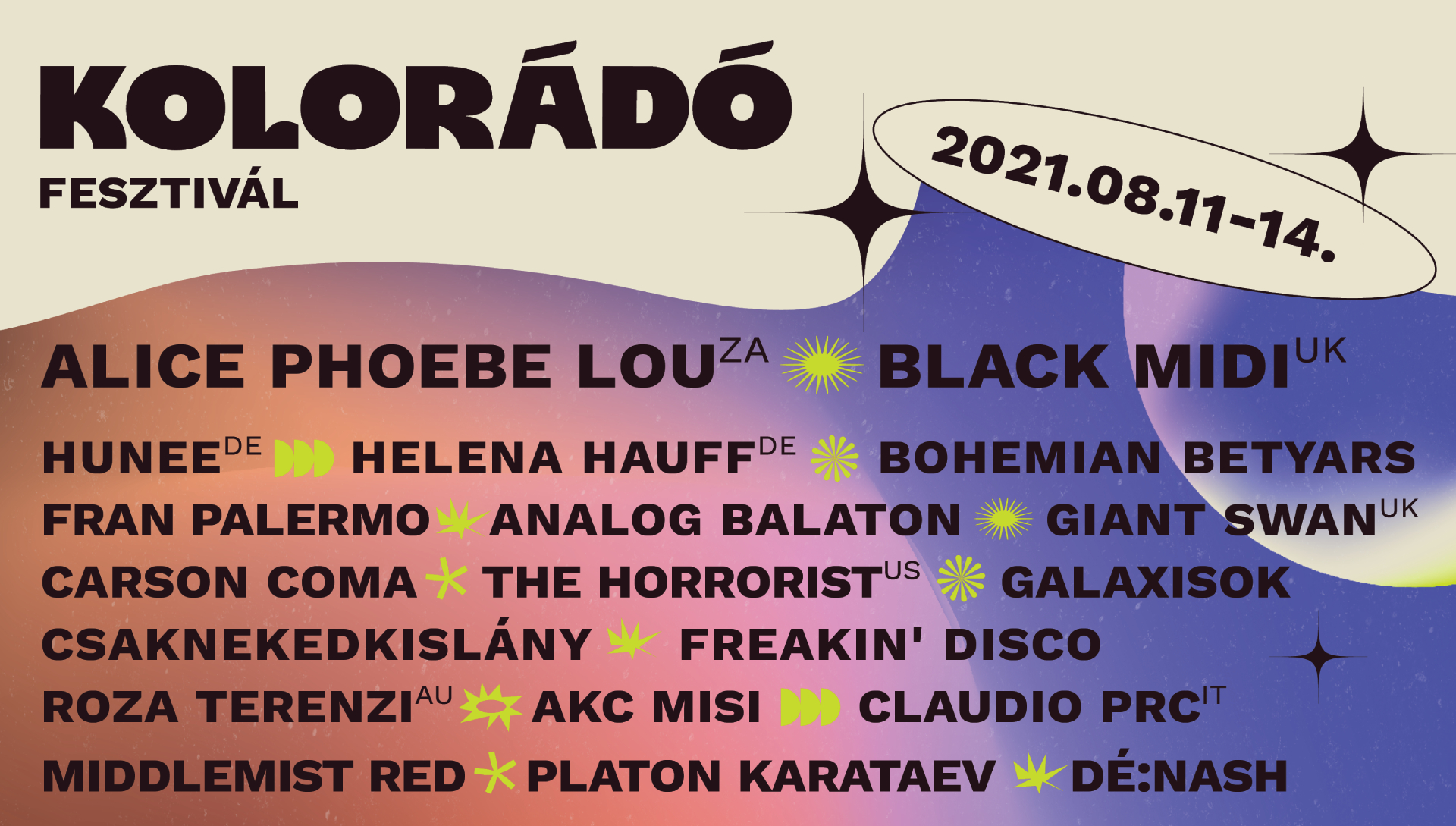 Kolorádó 2021 line-up